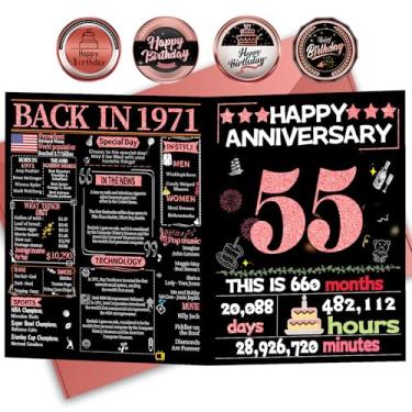 Imagem de Joycard Cartão de aniversário de 55 anos para mulheres, cartão de casamento esmeralda para esposa, presentes de decorações de casamento doces para casal, perfeito para ela no dia de aniversário, em