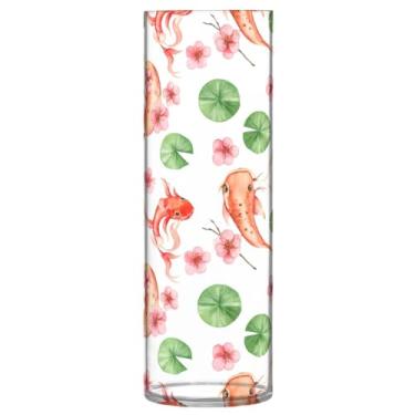 Imagem de CEBUGI Vaso de flor de peixe 10 cm x 30 cm Vaso cilíndrico para flores, vaso transparente inquebrável para decoração de casa de festa de casamento
