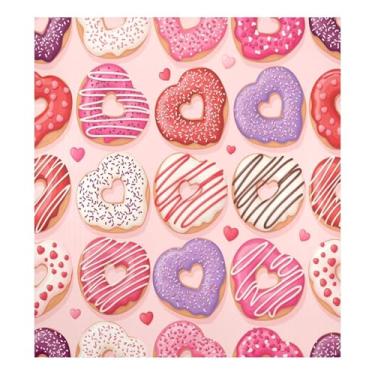 Imagem de Blueangle Heart Donut Capa de ímã para lava-louças Dia dos Namorados, decoração da capa frontal da máquina de lavar louça, adesivos de eletrodomésticos, adesivos de eletrodomésticos, 58 cm C x 66 cm
