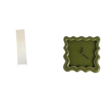 Imagem de Whtkoph Luminária de Chão para Sala de Estar E Relógio de Parede Quadrado Decorativo para Banheiro, Cozinha Rústica, Escritório E Presentes Decorativos, Silen