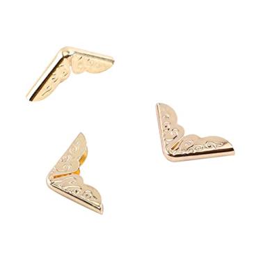 Imagem de Generic Protetores de Canto Retro Amarelo da Pasta do Livro do Metal, Decoração Caderno para álbuns Scrapbooking Livro Arquivos Dos Menus, 100 Pces