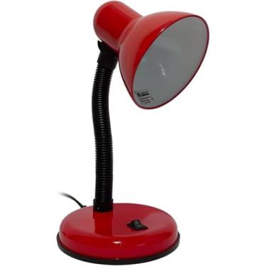 Imagem de Lâmpada de mesa Lâmpada de mesa ajustável com braçadeira e base Preto/Branco/Rosa 110 V/220 V Lâmpada não incluída(Vermelha 28cm)