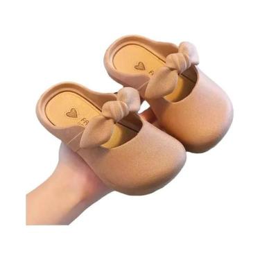 Imagem de Chinelos Fofos Para Meninas Com Laço Bao Toe, Calçados Planos Para Cri