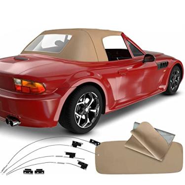 Imagem de A-Premium Tampo macio conversível caramelo com janela de plástico compatível com BMW Série E36 Z3 1996 1997 1998 1999 2000 2001 2002 conversível 25656165
