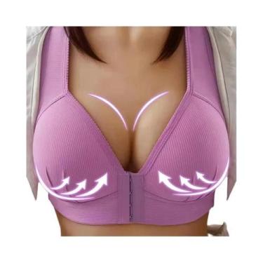 Imagem de Sutiã Feminino Com Botão Frontal, Push Up, Suporte Total, Sem Aro, Lev