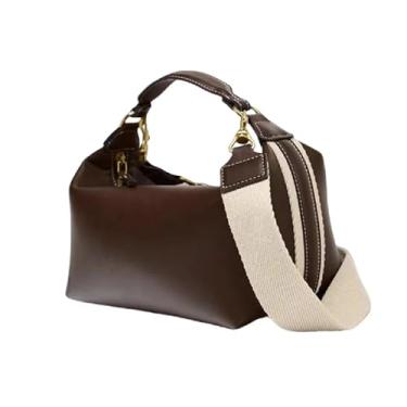 Imagem de VEVEL Bolsa de mão feminina de couro PU com design de luxo, moda vintage, zíper duplo, meia lua crescente, Hobos, bolsas de ombro