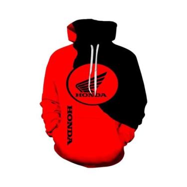 Imagem de Moletom Masculino Honda Oversized Com Estampa 3D De Corrida De Moto, M
