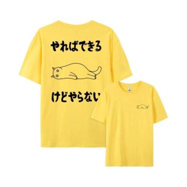 Imagem de Camiseta Masculina De Verão Hip Hop Em Algodão, Manga Curta, Gola Redo