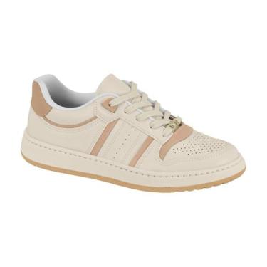 Imagem de Tênis Casual Feminino Vizzano – Recortes, Leve, Confortável e Ideal para Uso Diário (Branco Off/Bege, BR, Adulto, Numérico, 38)