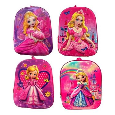 Imagem de kit 4 mochilas infantil pequena creche maternal bebê para menino e men