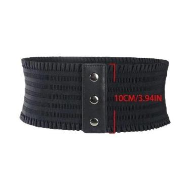 Imagem de Cintura Larga Elegante Com Três Fivelas E Rendas Para Vestido Feminino