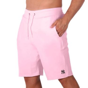 Imagem de Bermuda Moletinho Short Calçao Masculino Estampa New York Cordão Ajustavel Com Bolsos Academia-Masculino