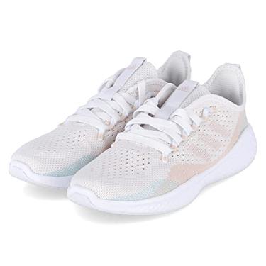 Imagem de adidas Tênis de corrida feminino Fluidflow, Ftwr Branco Quase Rosa Bliss Laranja, 8