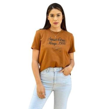 Imagem de Camiseta Feminina Estampada Sunset Citrus Mirage Colcci Cor:;Tamanho:PP-Feminino
