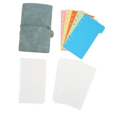 Imagem de Caderno espiral Caderno de folhas soltas Caderno de 6 argolas Caderno destacável Capa de couro PU premium 80 folhas 160 páginas para estudantes de escola de escritório escritores (Ciano)