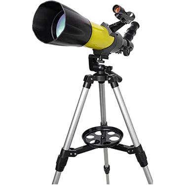 Imagem de pcagfaajmh Telescópio astronômico para crianças iniciantes profissão telescópio refrator de 7 mm distância focal de 300 mm com tripé ajustável ocular Ma10ma20