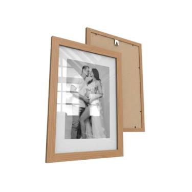 Imagem de Kit 6 Quadros Decorativos 15x21 cm com Paspatur – Moldura Fotográfica Elegante para Decoração(MOLDURA CINAMOMO PASPA BRANCO)