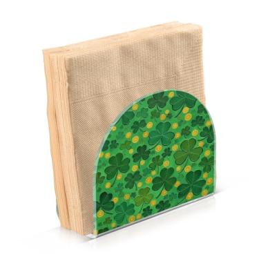 Imagem de Porta-guardanapos verde do dia de São Patrício para decoração de cozinha de mesa suportes de guardanapo de papel acrílico para sala de jantar interior exterior festa acessórios de férias