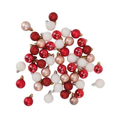 Imagem de Naroote Conjunto de Mini Enfeites de Bola de Natal Brilhantes, 49 Peças de Bola de Natal Colorida Ecológica para Decoração de Festa de Casamento de Feriado, Bolas Suspensas Ideais para Festas de
