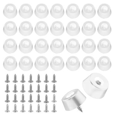Imagem de Tábua de corte de 30 peças, pés de borracha, 2,5 x 1,3 cm, amortecedores de pés de borracha antiderrapantes com parafusos de aço inoxidável, almofada de pernas redondas para móveis, eletrônicos