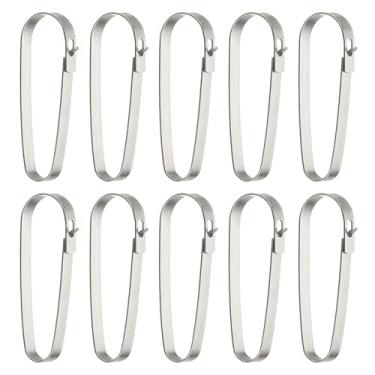 Imagem de PATIKIL Clipes de sinalização, 10 peças de clipes de sinal imobiliário de aço inoxidável suporte de sinal de cerca clipes de metal para pendurar para venda placas abertas poste