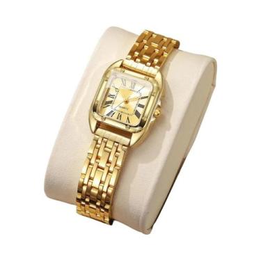 Imagem de Relógio De Pulso Feminino De Luxo Com Mostrador Quadrado De Quartzo, E