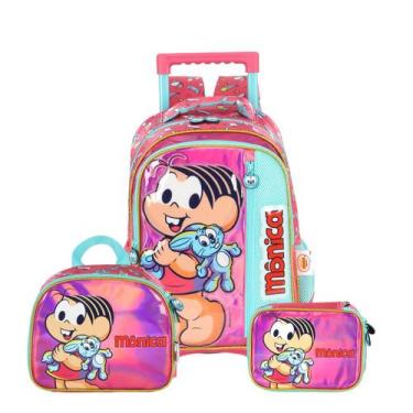 Imagem de Mochila Rodas Lancheira Estojo Box Turma da Mônica Infantil - Luxcel