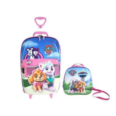 Imagem de Kit Mochila Rodinhas 3D Lancheira Patrulha Canina Pet Shop - Diplomata