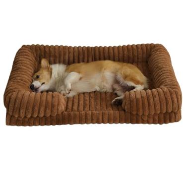 Imagem de Cama de Cão Gatos São Pet Colchonete ImpermeáVel e FáCil de Limpar Sofá de Cachorro de Espuma de MemóRia de Caixa Ovos(Coffee,40X35X12cm)