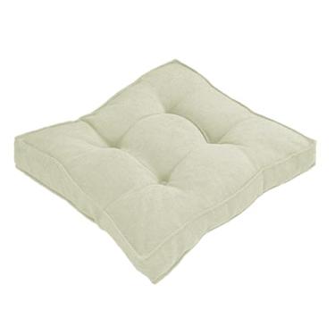 Imagem de Almofada Assento para Cadeira Futton (Kit 1/2/4) – Polialgodão Respirável 8cm de Altura, Almofada de Chão Quadrada Estilo Turca para Cozinha, Jantar e Escritório(Bege,40x40cm 1pc)