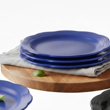 Imagem de PRATO FLOR RASO:2 Unidades Elegância e Versatilidade para Sua Mesa Posta (AZUL COBALTO)