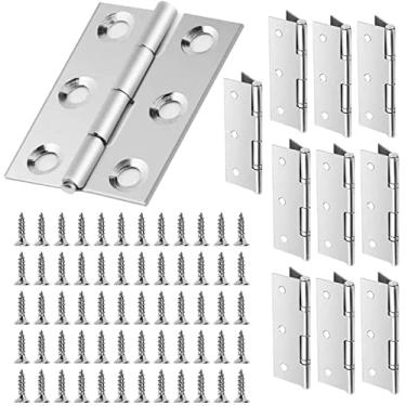 Imagem de 10 Peças, Pequenas Dobradiças de Porta de Armário de Aço Inoxidável Miniatura Pequena Dobradiça de Porta de Armário de 7,6 cm Dobradiça Plana Dobradiça Dobradiça