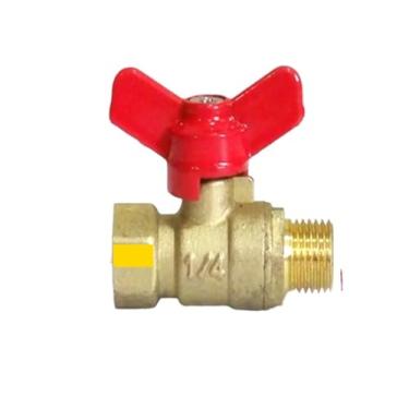 Imagem de 1/10.2 cm BSP fêmea para 1/10.2 cm BSP macho rosca válvula de esfera de latão com alça PN 0,8 Mpa para ar gás água combustível WWECCQIJ