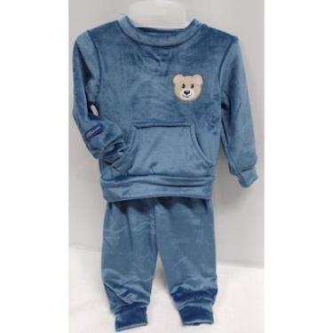 Imagem de Conjunto Bebê Menino Plush Bordado Inverno Lessa Kids B9297-Masculino