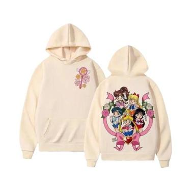 Imagem de Moletom Solto Feminino Sailor Moon Crystal Team Com Estampa De Varinha