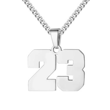 Imagem de Colar com Número Individual em Aço Inoxidável, Corrente de 22 Polegadas, Pingente Numérico Minimalista Unissex, Acessório Versátil para Uso Diário ou Presente