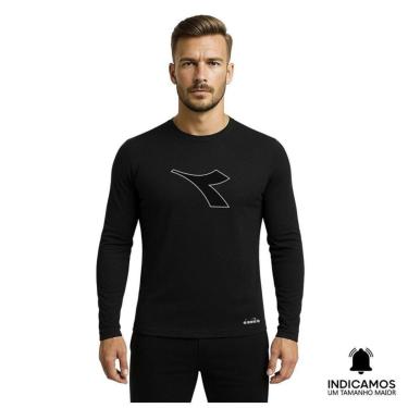Imagem de Camisa Térmica Diadora Manga Longa Big Logo Icon Masculina - Preto GG-Masculino