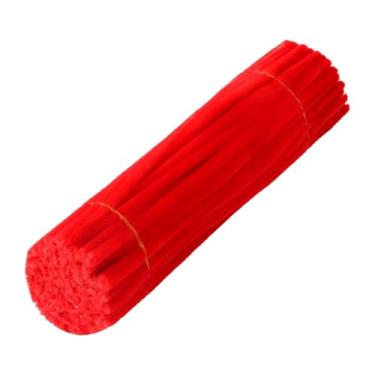 Imagem de Esquirla Kit para fazer buquês de flores com limpadores de cachimbo, feito à mão por crianças. Inclui varetas de chenille macias e flexíveis de 8 mm para criar, Vermelho