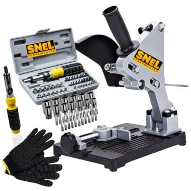Imagem de Kit Ferramentas Basico com Suporte Esmerilhadeira Jogo Soquetes e Luva Snel Ferramentas