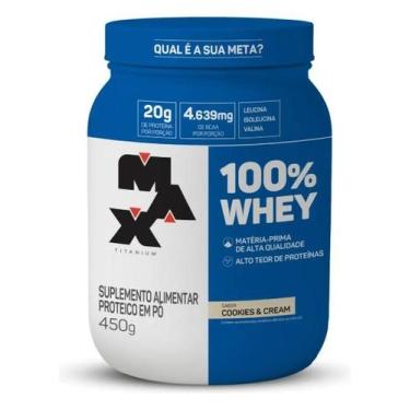 Imagem de 100% Whey Max Titanium Suplemento Em Pó - 450g