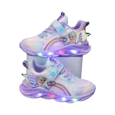 Imagem de Tênis Esportivo Com Luz LED Respirável Para Meninas Disney Princess El