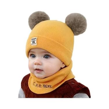 Imagem de Conjunto De Gorro E Cachecol De Inverno Para Bebês Meninos E Meninas, 