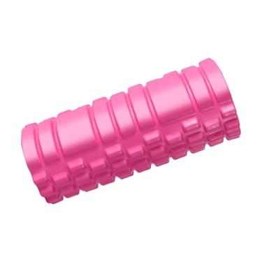 Imagem de Generic Rolo de espuma portátil de 30 cm em EVA texturizado para massagem, equipamento de fitness, ferramenta de relaxamento muscular para treino em casa, Rosa Vermelha