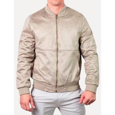 Imagem de Jaqueta King & Joe Masculina Suede Bomber Cáqui-Masculino