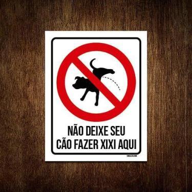 Imagem de Kit 10 Placas Atenção Não Deixe Seu Cão Fazer Xixi Aqui V - Sinalizo.C