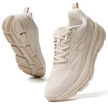 Imagem de SKDOIUL Tênis de corrida feminino, tênis e caminhada, C05 Bege, 38