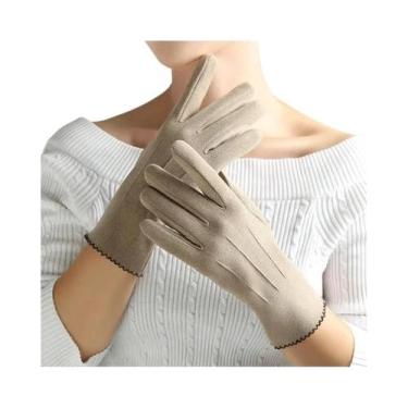 Imagem de Luvas Femininas De Inverno Com Tela Sensível Ao Toque, Forro De Lã, À 