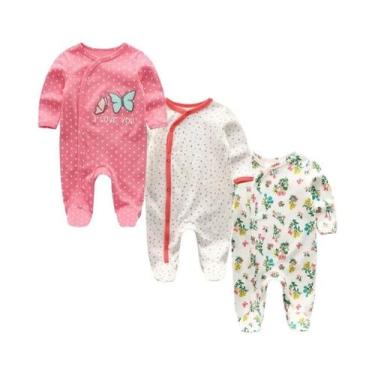 Imagem de Conjunto De 3 Peças De Macacão De Manga Longa Para Bebê Menino E Menin