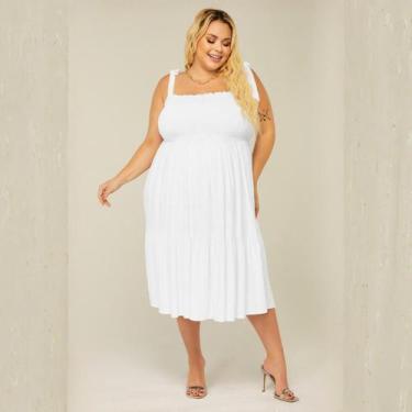 Imagem de Vestido De Grávida Gestante Modelo Midi Plus Size Com Alça Ajustável -