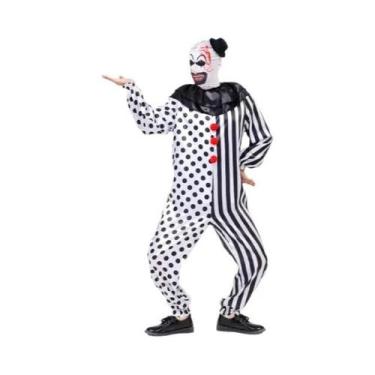 Imagem de Fantasia De Palhaço Assassino Preto E Branco, Macacão Justo Para Mulhe